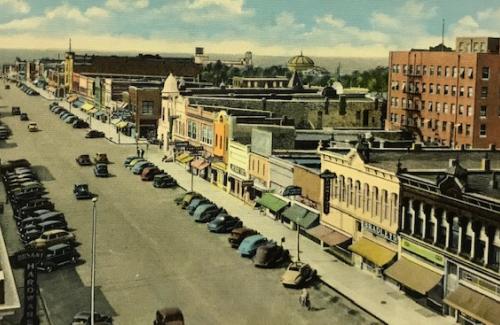 Downtown Arkansas City in the 1960s, looking south