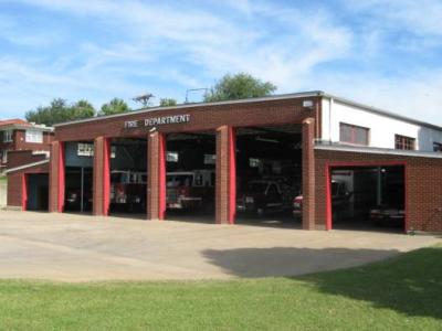 View of Fire Dept. and fire trucks